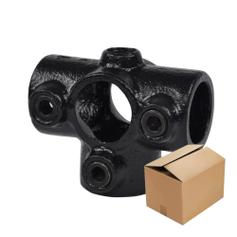 Doos T-stuk met zij-uitgang - zwart-A / 21,3 mm (80 stuks)
